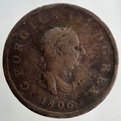1806 George III 3rd Half-Penny Coin | Collectable Grade