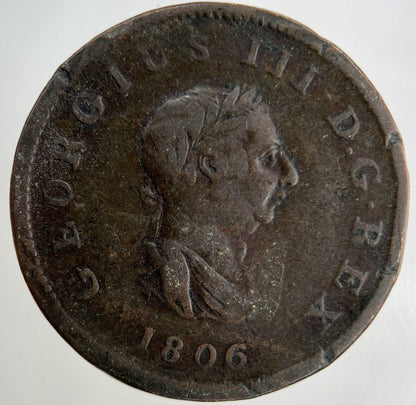 1806 George III 3rd Half-Penny Coin | Collectable Grade