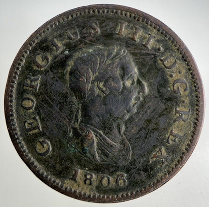 1806 George III 3rd Half-Penny Coin | Collectable Grade