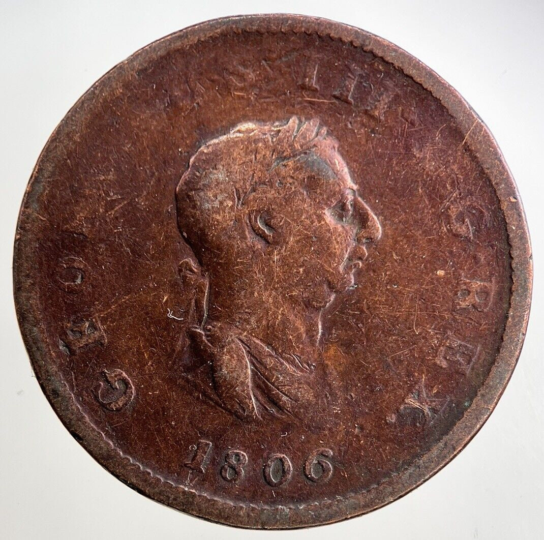 1806 George III 3rd Half-Penny Coin | Collectable Grade
