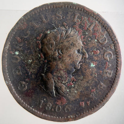 1806 George III 3rd Half-Penny Coin | Collectable Grade | a4385
