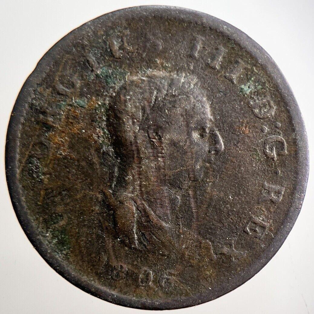 1806 George III 3rd Half-Penny Coin | Collectable Grade | a3658