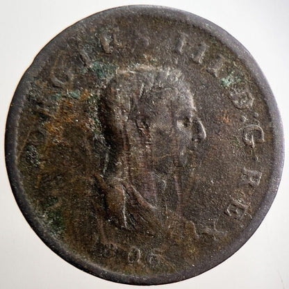 1806 George III 3rd Half-Penny Coin | Collectable Grade | a3658