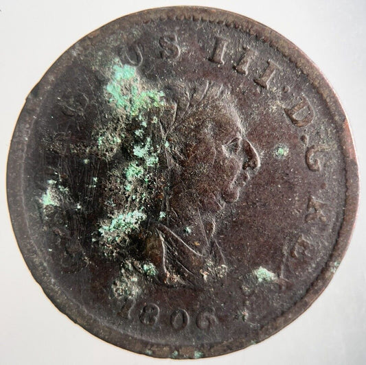 1806 George III 3rd Half-Penny Coin | Collectable Grade | a4386