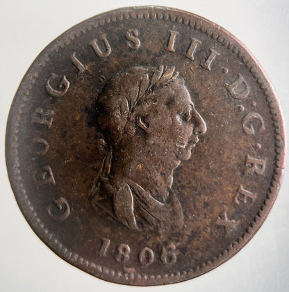 1806 George III 3rd Half-Penny Coin | Collectable Grade | a4387