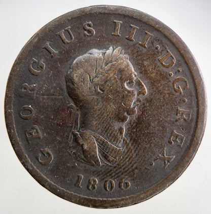 1806 George III 3rd Half-Penny Coin | Fine Collectable Grade