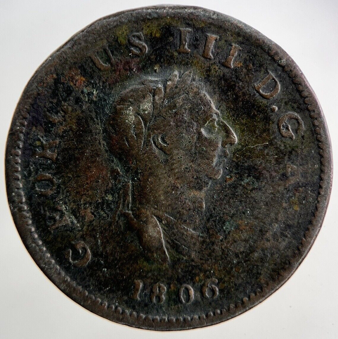 1806 George III 3rd Half-Penny Coin | Fine Collectable Grade