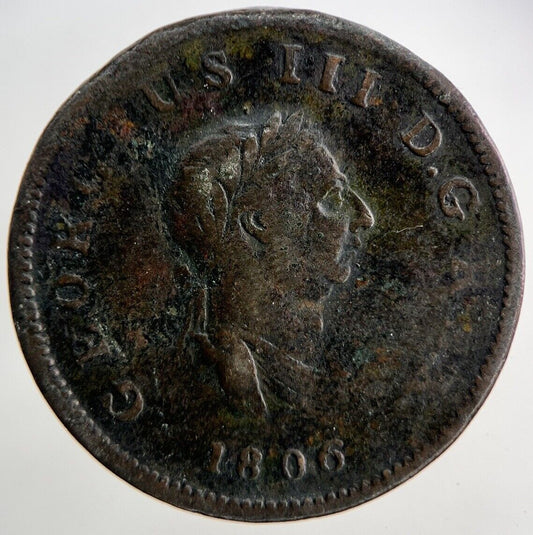 1806 George III 3rd Half-Penny Coin | Fine Collectable Grade