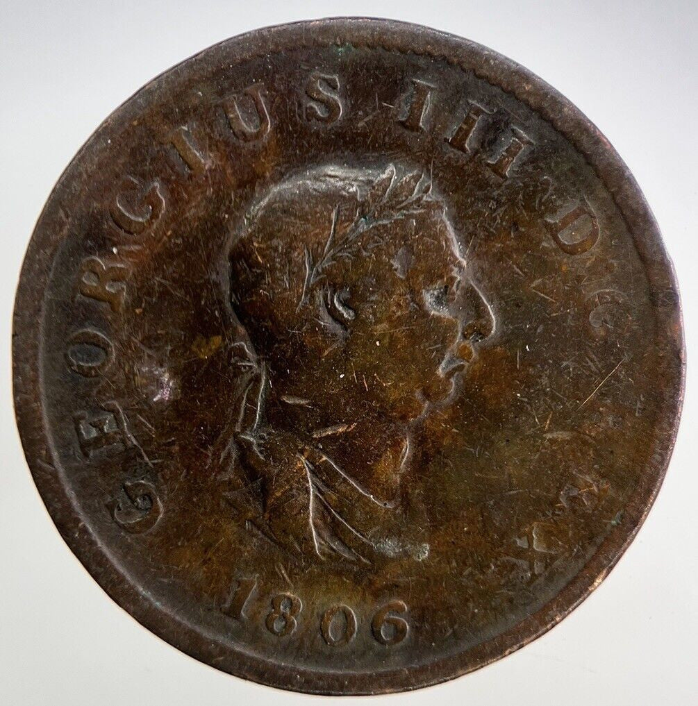1806 George III 3rd Half-Penny Coin | Fine Collectable Grade