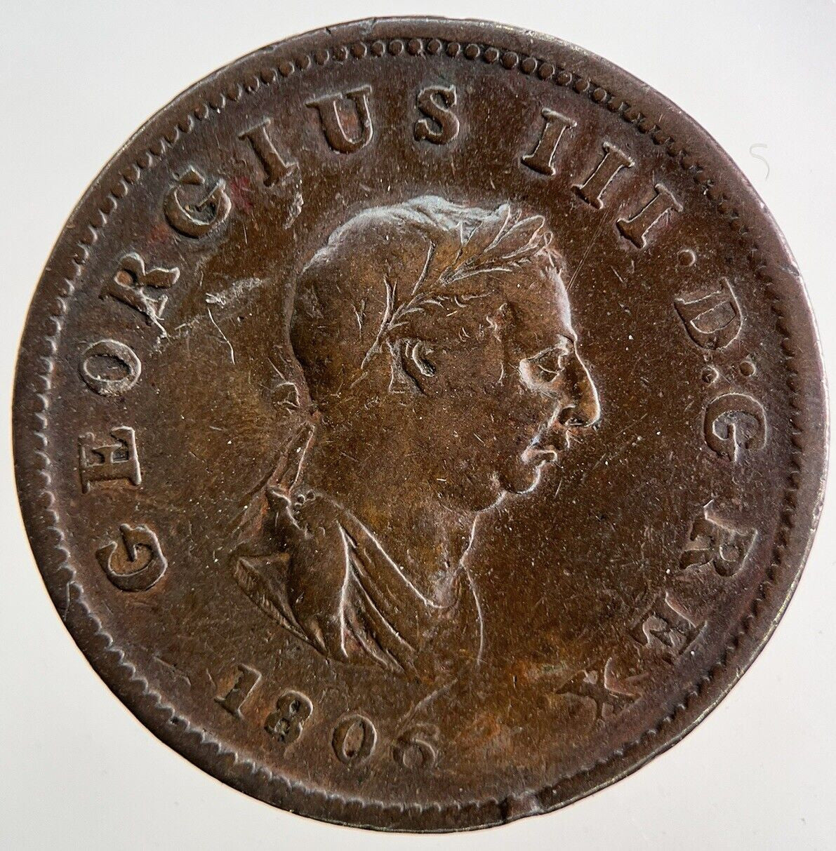 1806 George III 3rd Half-Penny Coin | Fine Collectable Grade