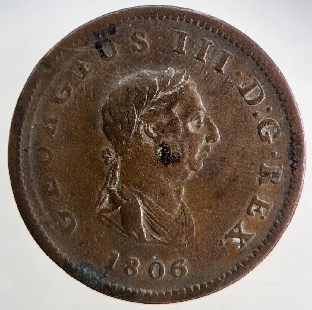 1806 George III 3rd Half-Penny Coin | Fine Collectable Grade