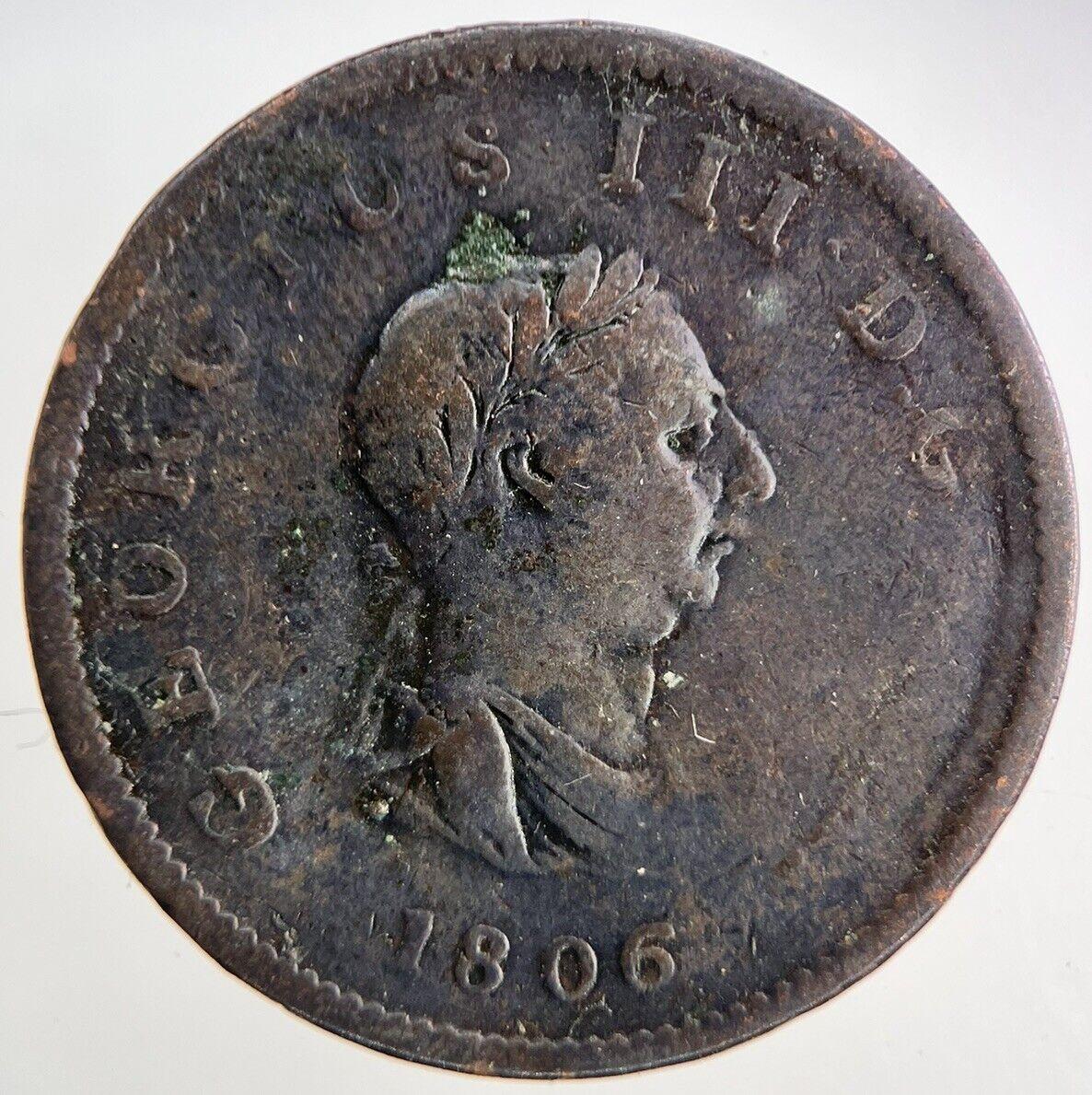 1806 George III 3rd Half-Penny Coin | Fine Collectable Grade
