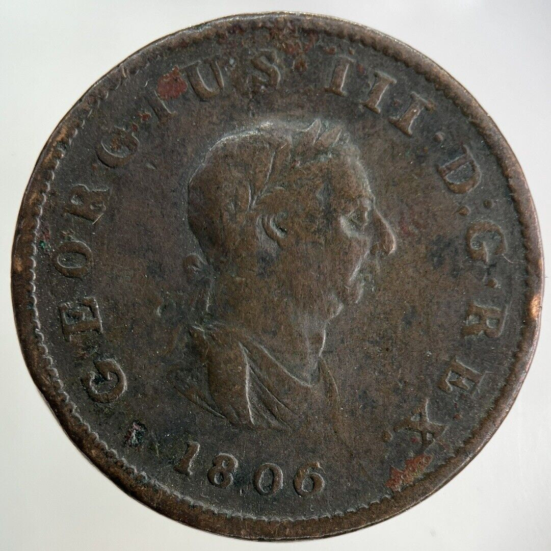 1806 George III 3rd Half-Penny Coin | Fine Collectable Grade