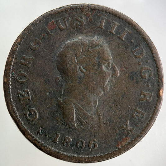 1806 George III 3rd Half-Penny Coin | Fine Collectable Grade