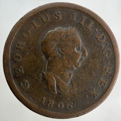 1806 George III 3rd Half-Penny Coin | Fine Collectable Grade