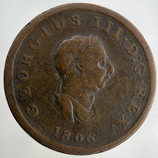 1806 George III 3rd Half-Penny Coin | Fine Collectable Grade