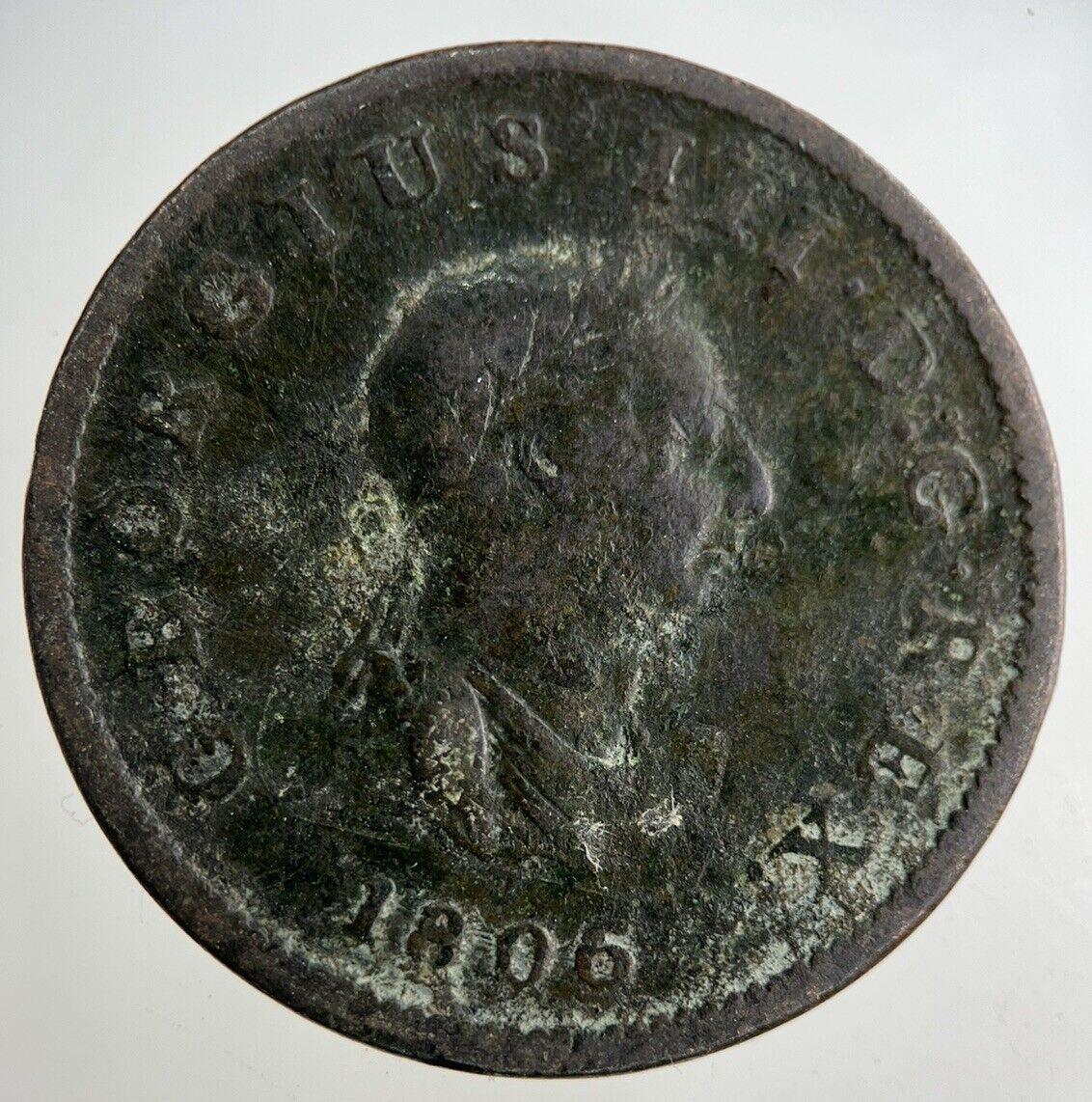1806 George III 3rd Half-Penny Coin | Collectable Grade