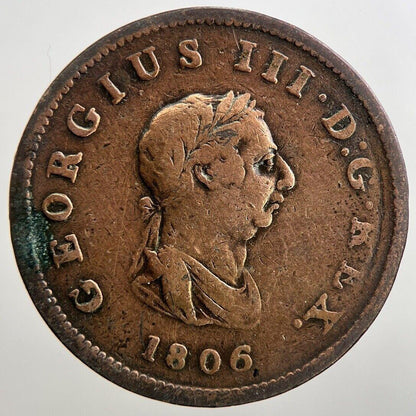 1806 George III 3rd Half-Penny Coin | Fine Collectable Grade | a2710