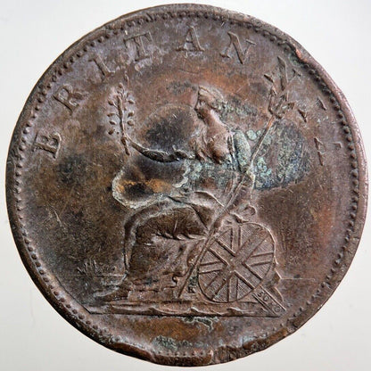 1806 George III 3rd Half-Penny Coin | Very Fine Grade | a7181