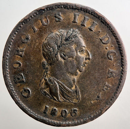 1806 George III 3rd Half-Penny Coin | Very High Grade | a3842