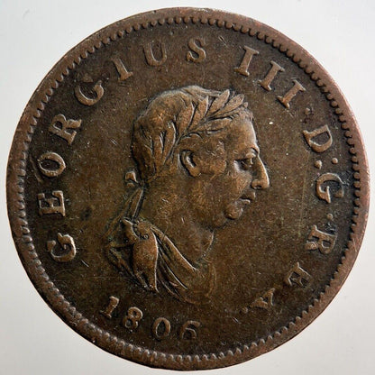1806 George III 3rd Half-Penny Coin | Fine Collectable Grade | a3839