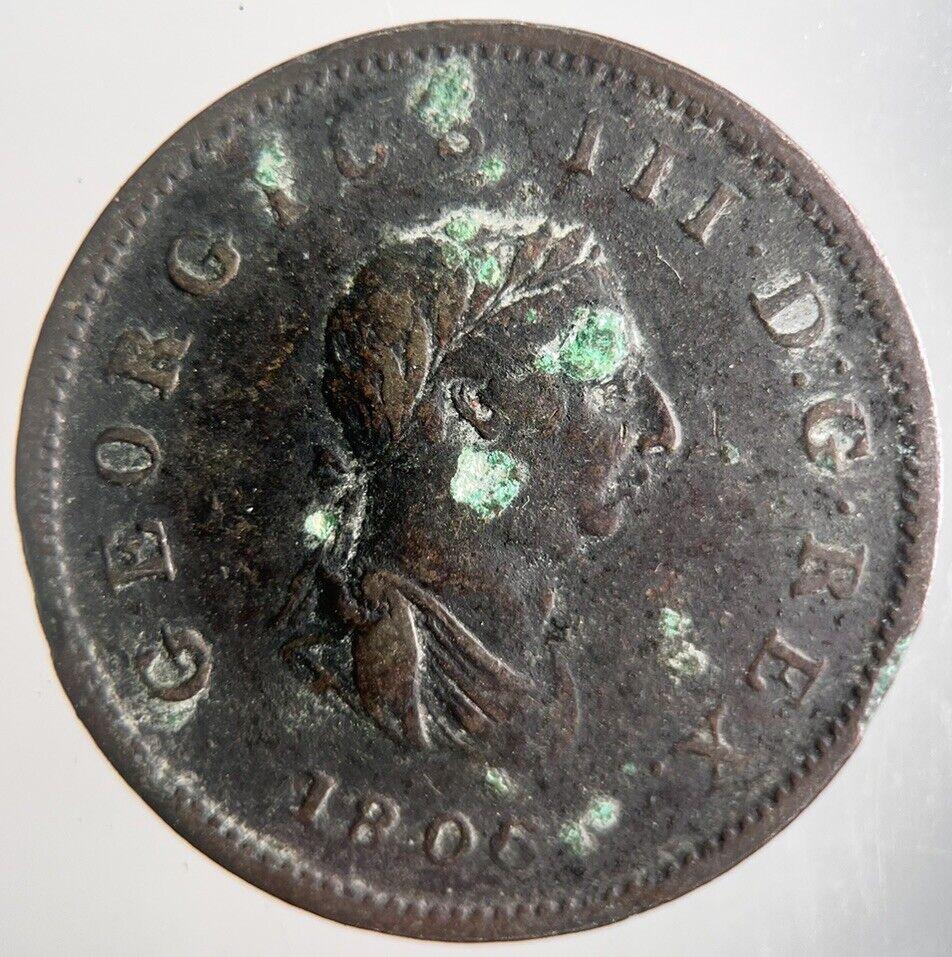 1806 George III 3rd Half-Penny Coin | Fine Collectable Grade | a4396