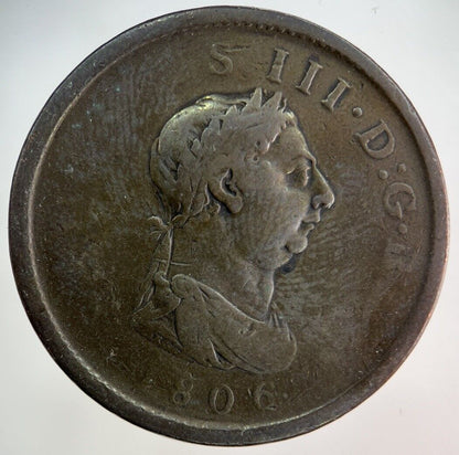 1806 George III 3rd One Penny Coin | Collectable Grade