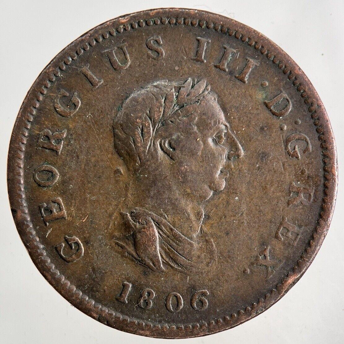 1806 George III 3rd Half-Penny Coin | Very High Grade