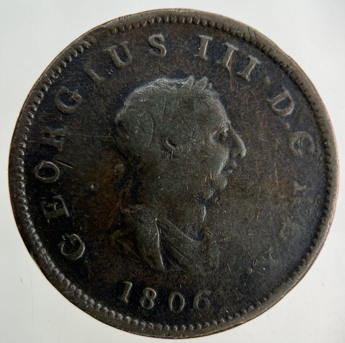 1806 George III 3rd Half-Penny Coin | Fine Collectable Grade