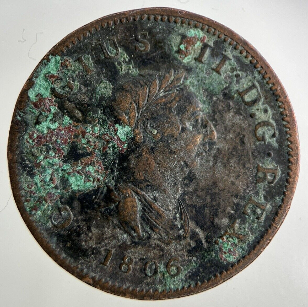 1806 George III 3rd Half-Penny Coin | Fine Collectable Grade