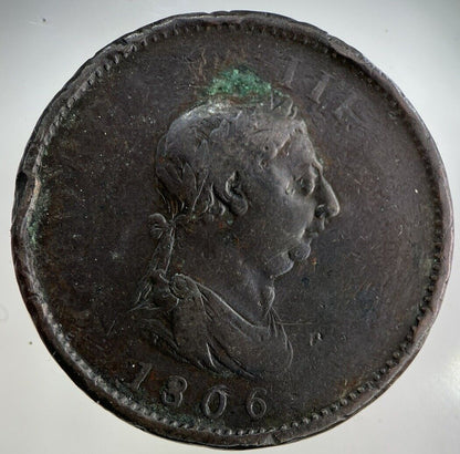 1806 George III 3rd One Penny Coin | Collectable Grade