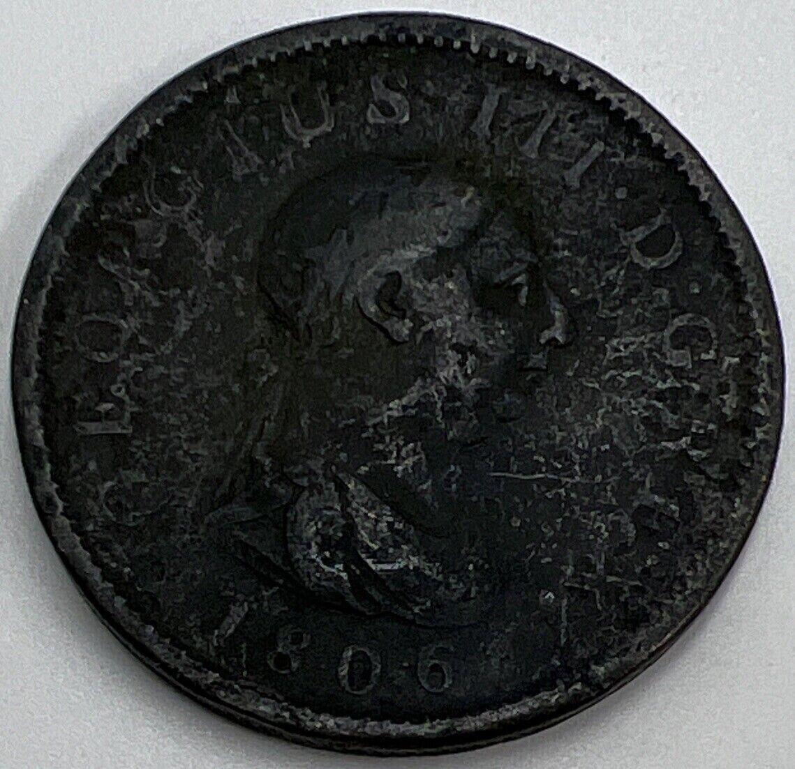 1806 George III 3rd Penny | British Copper Coin | Fair Grade | a1552