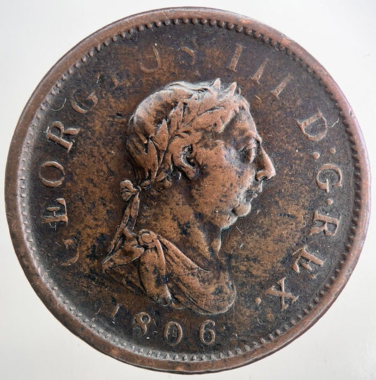 1806 George III 3rd One Penny Coin | Fine Collectable Grade | a9352