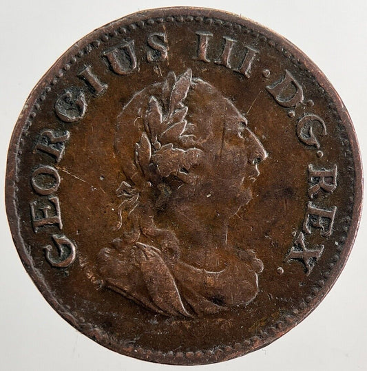 1806 Irish George III Hibernia Farthing Coin | Fine Collectable Grade | a5823