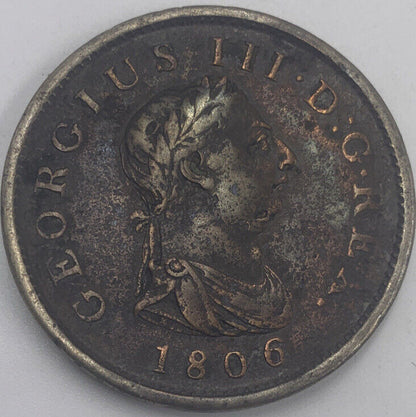 1806 Large Penny | British Copper Coin George III | Collectable Grade | a446