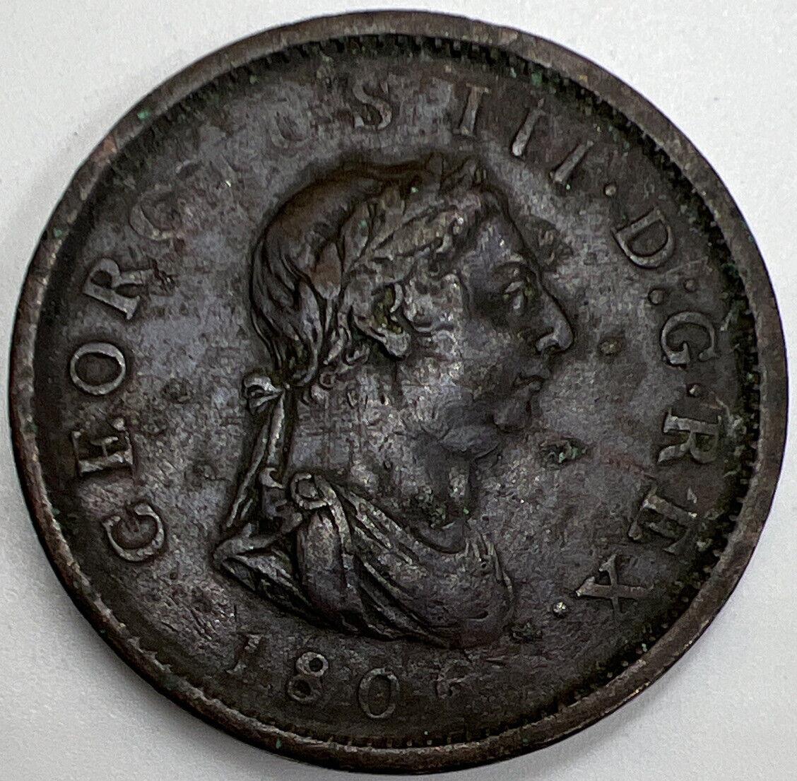1806 Penny George III | British Copper Coin | Fine Collectable Grade | a773