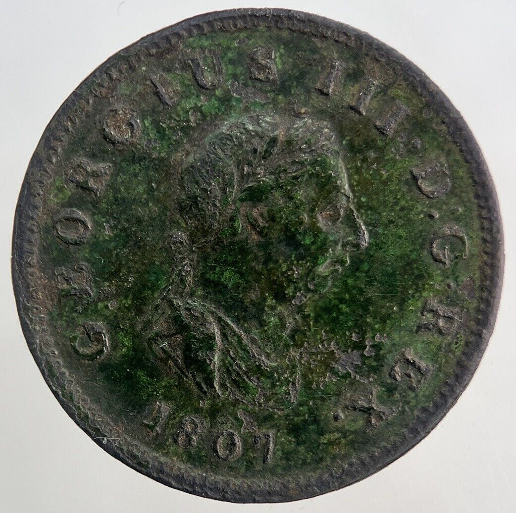 1807 George III 3rd Half-Penny Coin | Fine Collectable Grade