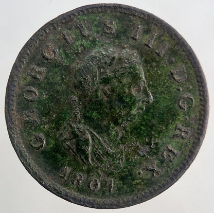 1807 George III 3rd Half-Penny Coin | Fine Collectable Grade