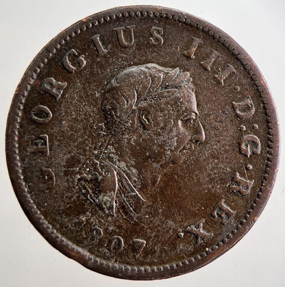 1807 George III 3rd Half-Penny Coin | Fine Collectable Grade | a2638