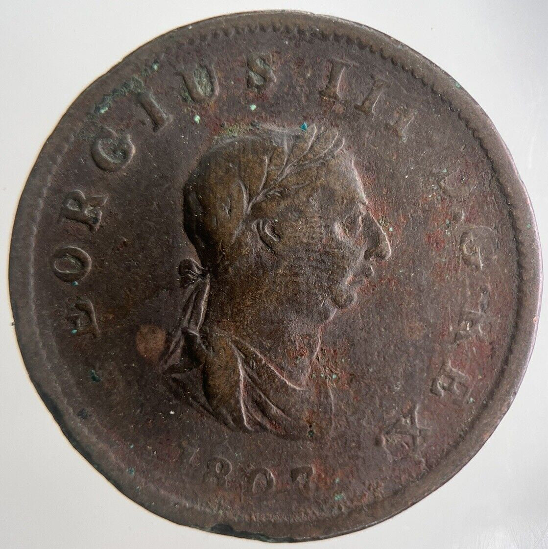 1807 George III 3rd Half-Penny Coin | Collectable Grade | a4453