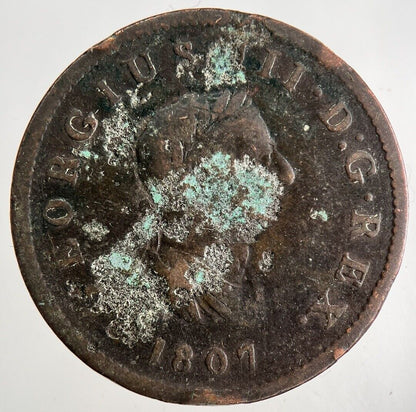 1807 George III 3rd Half-Penny Coin | Collectable Grade