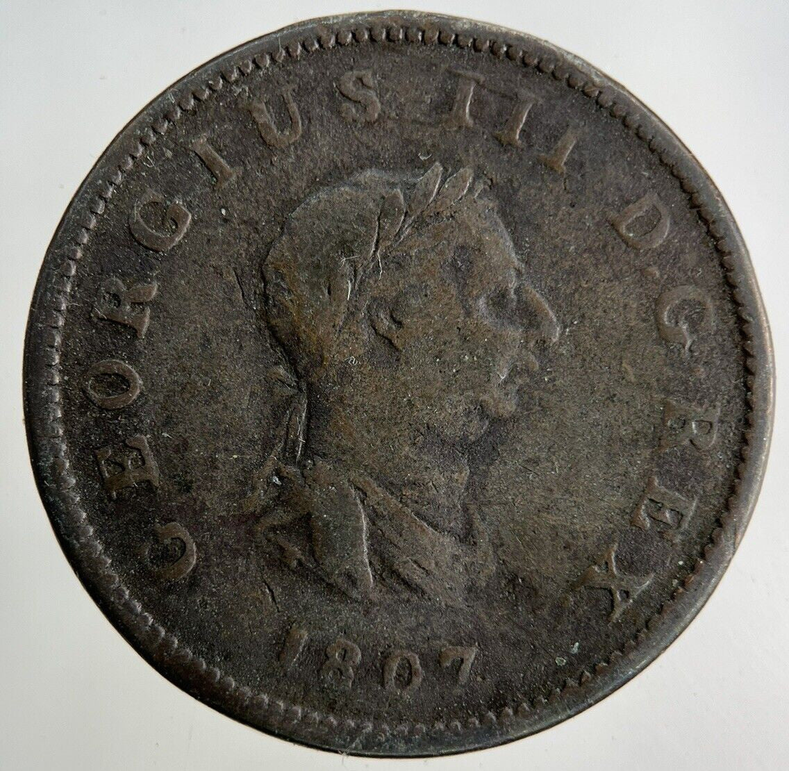 1807 George III 3rd Half-Penny Coin | Fine Collectable Grade