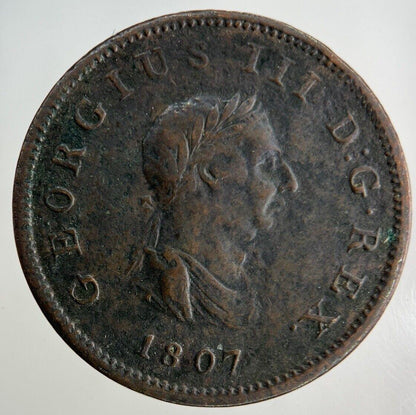 1807 George III 3rd Half-Penny Coin | Fine Collectable Grade
