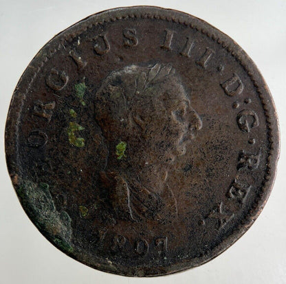 1807 George III 3rd Half-Penny Coin | Fine Collectable Grade