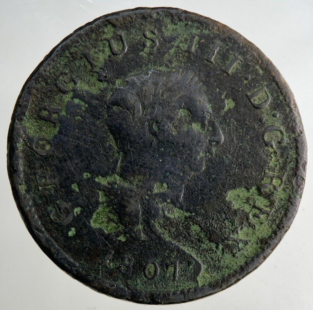 1807 George III 3rd Half-Penny Coin | Fine Collectable Grade