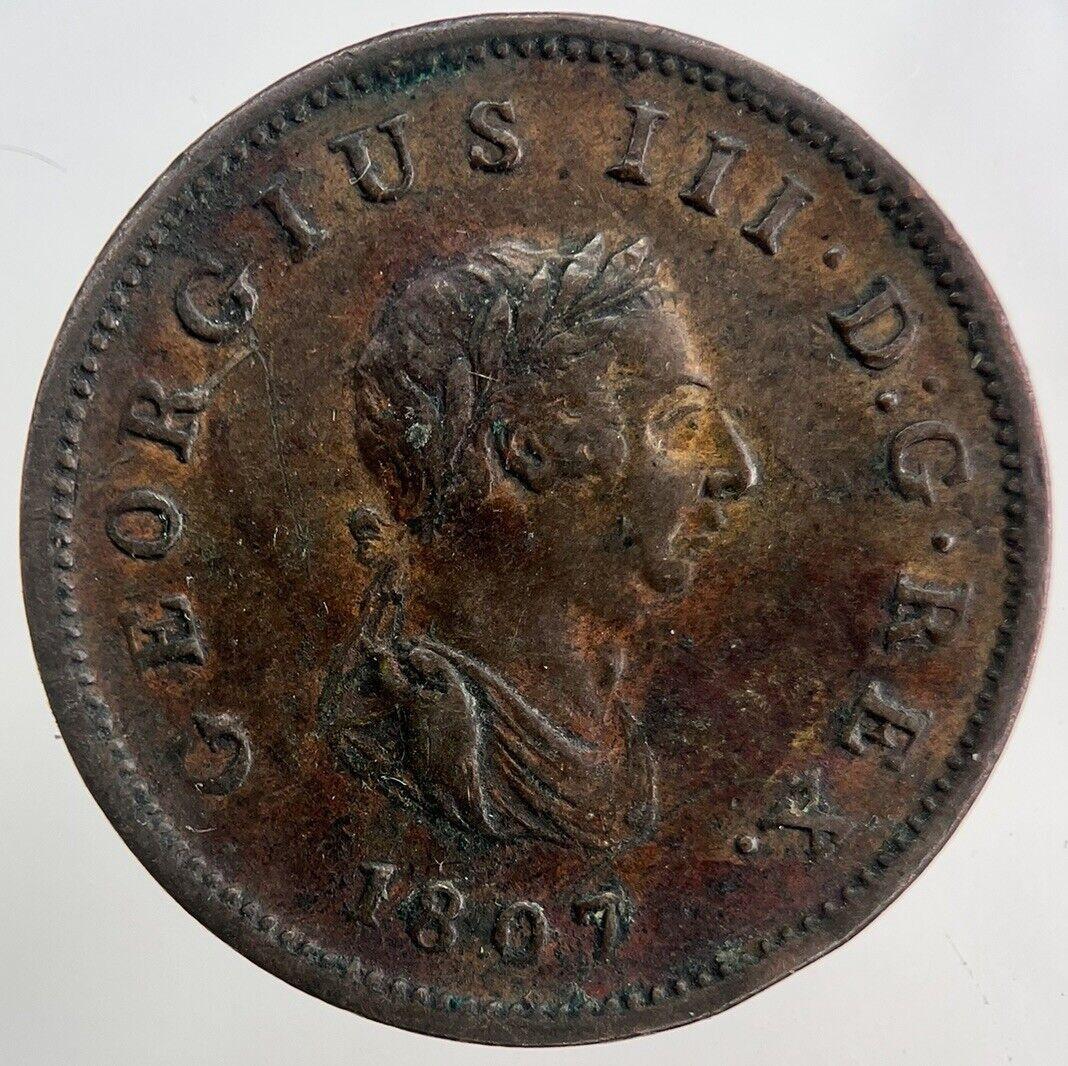 1807 George III 3rd Half-Penny Coin | Very High Grade