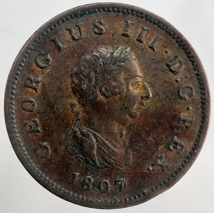 1807 George III 3rd Half-Penny Coin | Very High Grade