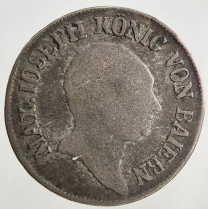 1807 Germany German States Bavaria 6 Kreuzer Coin | Fine Collectable Grade