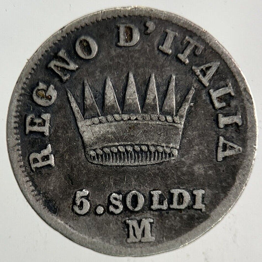 1810 Italy Napoleon Bonaparte 5 Soldi Silver Coin | Fine Collectable Grade
