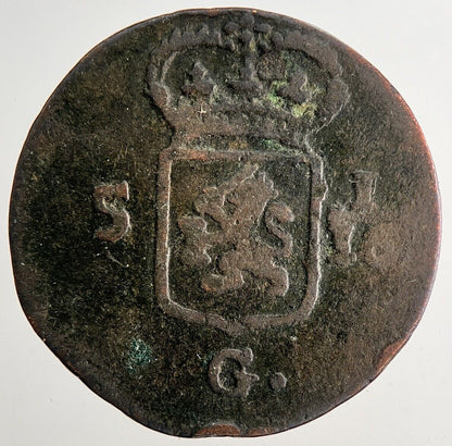 1808 Netherlands East Indies 5 1/16 Gulden Coin | Collectable Grade | a9665